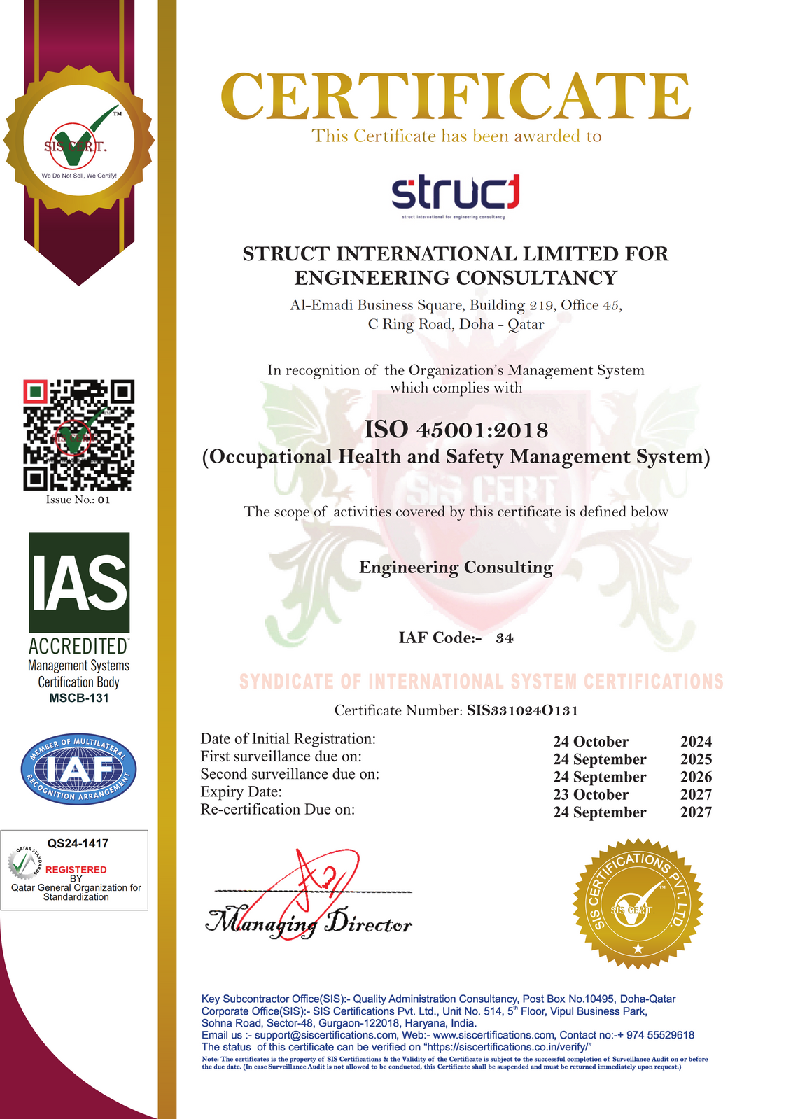 ISO 45001:2018 — Occupational Health & Safety
